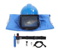 NDNCZDHC Sandblaster Helmet Kit, 1/4 Inch Inlet, 13mm Thread, 0 to 10°C Temperature Adjustment, Protective Sand Blasting Hood Cap for Spraying