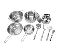NDNCZDHC Stainless Steel Pots and Pans Set, Kitchen Cookware Set with Tong, Spaghetti Spoon, Soup Ladle, Spatula