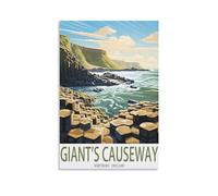 Ndoud Giant's Causeway Northern Ireland Vintage Travel Poster Basalt 24x36inch(60x90cm) Wall Art Picture Print Canvas Painting for Living Room Home Decor