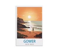 Ndoud Gower South Wales Vintage Travel Posters 08x12inch(20x30cm) Wall Art Picture Print Canvas Painting for Living Room Home Decor