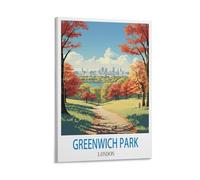 Ndoud Greenwich Park London Vintage Travel Poster 12x18inch(30x45cm) Wall Art Picture Print Canvas Painting for Living Room Home Decor