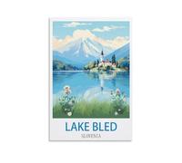 Ndoud Lake Bled Slovenia Vintage Travel Posters 08x12inch(20x30cm) Wall Art Picture Print Canvas Painting for Living Room Home Decor