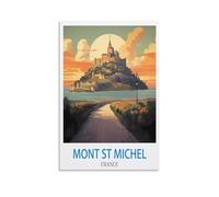 Ndoud Mont St Michel France Vintage Travel Poster 12x18inch(30x45cm) Wall Art Picture Print Canvas Painting for Living Room Home Decor