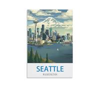 Ndoud Seattle Washington Vintage Travel Poster 08x12inch(20x30cm) Wall Art Picture Print Canvas Painting for Living Room Home Decor