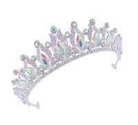NDRFAWY Colored Diamond Crystal Crown Bride Headband Hair Accessories for Prom Bride Headpieces for Wedding Veil Bridal Sparkly Bridal Crown Bride Headdress Crown Comb