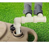 NDS Caravan Waste Water Pipe Kit - Dual Outlet to Single Hose Adapter - 2-in-1 Waste Water Connector for Camper, Motorhome, Waste Master, Waterhog - Easy Fit Grey Waste Pipe System