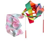 NDSJAIE Dance Streamers 1/2Pcs 2M Art Gymnastics Ballet Dance Ribbon With Twirling Stick Flashing Glitter Sport Performance Strip Stage Show Prop Fits Artistic Gymnastics(2Pcs Pink-Color)