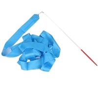 NDSJAIE Dance Streamers 4M Colorful Gym Ribbons Dance Ribbon Rhythmic Art Gymnastics Ballet Streamer Twirling Rod Rainbow Stick Training Fits Artistic Gymnastics(SKY BLUE)