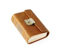 NDSJAIE Journal with Lock Vintage Handmade Leather Notebook Journal, Antique Crazy Horse Password Lock Diary, Magic Style(A5, A6, A(A7 brown)