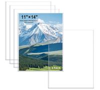 Ndsox 5 Pack 11 x 14 Inches Rigid Print Protectors Hard Plastic Sheet Protectors Top-Loading Heavy Duty No-Hole Plastic Page Sleeves Documents Holders Menu Covers for Magazines, Graphic Art, Prints