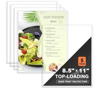 Ndsox 5 Pack 8.5" x 11" Rigid Print Protectors Clear Hard Plastic Sheet Protectors Top Loading for Birth Certificates, Documents, Posters, Photos, Meuns, Heavy Duty No-Hole Plastic Document Sleeves