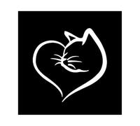 NDSVPKI Car decals 1PC Waterproof Cat Heart Car Sticker PVC For Helmet Skateboard Water Bottle DecorativeStickers(WHITE)