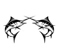 NDSVPKI Car decals Swordfish Pattern Vinyl Car Stickers 1 Pac(Black,S)