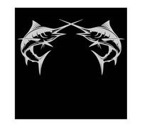 NDSVPKI Car decals Swordfish Pattern Vinyl Car Stickers 1 Pac(White,XL)