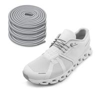 NDTEZUGT 2 Pairs 1/10" (2.5mm) Elastic Thin Shoe Laces, Stretch Round Shoelaces Shoe Strings Replacement for On Cloud Sneaker,Tieless No Tie Laces for Adults and Kids (Grey 03, 22''/55cm)