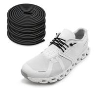 NDTEZUGT 2 Pairs 1/10" (2.5mm) Elastic Thin Shoe Laces, Stretch Round Shoelaces Shoe Strings Replacement for On Cloud Sneaker,Tieless No Tie Laces for Adults and Kids (Black 03, 26''/65cm)