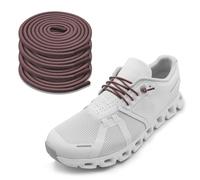 NDTEZUGT 2 Pairs 1/10" (2.5mm) Elastic Thin Shoe Laces, Stretch Round Shoelaces Shoe Strings Replacement for On Cloud Sneaker,Tieless No Tie Laces for Adults and Kids (Brown 03, 28''/70cm)