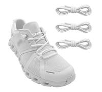 NDTEZUGT 3 Pairs Elastic Shoe Laces Replacement Laces for Running Shoes,Stretch Round Shoe Strings Replacement Shoestrings for Sneakers,No Tie Shoe Laces for Kids and Adults (3 Pairs White)