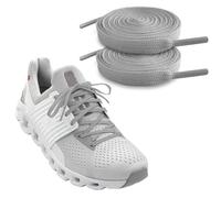 NDTEZUGT 6mm Wide Flat Shoelaces for On Cloud Sneaker, Trainers Shoelaces Thin Strings Replacement Long Walking Laces for Adult (Gray, 47''/120cm)