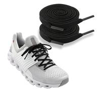 NDTEZUGT 6mm Wide Flat Shoelaces for On Cloud Sneaker, Trainers Shoelaces Thin Strings Replacement Long Walking Laces for Adult (Black, 47''/120cm)
