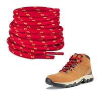 NDTEZUGT 7/32"(5mm) Round ShoeLaces for Boots, Heavy Duty Rope Shoe Laces Strings Replacement for Hiking Work Boots(Red+white, 45"/115cm)