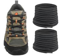 NDTEZUGT Original Round Shoeslaces for Merrell Moab Boot, Ø5mm Boots Shoes Laces Strings Replacement Laces for Hiking Shoes (Black, 54''/140cm)