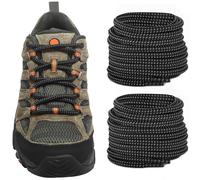 NDTEZUGT Original Round Shoeslaces for Merrell Moab Boot, Ø5mm Boots Shoes Laces Strings Replacement Laces for Hiking Shoes (Black-Grey, 63''/160cm)
