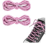 NDTEZUGT Rhinestone Glitter Shoe Laces for Sneakers, Bling Shiny Round Replacement Shoelaces Diamond Hoodie String (Pink,47"/120cm)