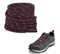 NDTEZUGT Round ShoeLaces for Columbia Boots, 5mm Heavy Duty Black+red 45in