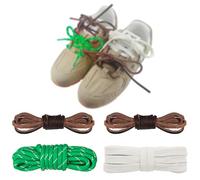 NDTEZUGT Shoelaces for Miu Miu Sneakers, Brown Waxed Strong Braided Shoe laces Rose Round Replacement Kit (Multicolor-B)