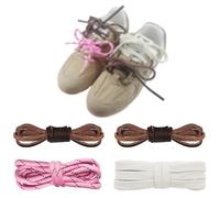 NDTEZUGT Shoelaces for Miu Miu Sneakers, Brown Waxed Strong Braided Shoe laces Rose Round Replacement Kit (Multicolor-J)