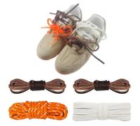 NDTEZUGT Shoelaces for Miu Miu Sneakers, Brown Waxed Strong Braided Shoe laces Rose Round Replacement Kit (Multicolor-I)