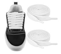NDTEZUGT Shoelaces for Vans Old Skool Classic Skate Shoes, 10MM Wide Flat Trainers Shoelace Cotton Premium Athletic Shoe Laces Replacement Strings (white, 54"/140cm)