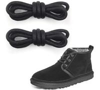 NDTEZUGT Waxed Boot Laces for UGG Boots, 4.5mm Round Shoe Laces Cotton Durable Water Resistant Replacement Shoelaces (Black,45"/115cm)