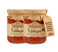 Nduja of Spilinga 135g x 2 Bundle | Authentic Calabrian Njuda Paste | Spicy Spreadable Italian Sausage with Calabrian Chilli Paste | Italian Food Products by The Great British Kitchen
