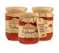 Nduja of Spilinga 135g x 3 Bundle | Authentic Calabrian Njuda Paste | Spicy Spreadable Italian Sausage with Calabrian Chilli Paste | Italian Food Products by The Great British Kitchen