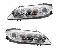 NDXNJFOY 2pcs A Pair Headlight，Compatible For Mazda 6， 2003 04 05 06-2015 Front Bumper Headlight Headlamp Assembly Head Light Head Lamp(C)