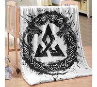 NDXRWDZR Blanket Viking Fleece Blanket for Bed Sofa Couch Soft Warm Microfiber Fluffy Blanket Throw Blanket Gifts for Women Kids Teens Adults 220x240cm