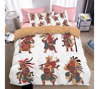 NDXRWDZR King Size Duvet Set Maya Warrior Duvet Cover with Zipper Closure Bedding Set for Aldults Kids Soft Hypoallergenic Microfiber Quilt Cover 230x220 cm + 2 Pillowcases 50x75 cm