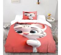 NDXRWDZR King Size Duvet Set White Tiger Duvet Cover with Zipper Closure Bedding Set for Aldults Kids Soft Hypoallergenic Microfiber Quilt Cover 230x220 cm + 2 Pillowcases 50x75 cm