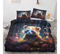 NDXRWDZR Super King Size Duvet Set Red Panda Duvet Cover with Zipper Closure Bedding for Aldults Kids Soft Breathable Microfiber Cover 260x220 cm + 2 Pillowcases 50x75 cm