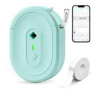 NDYIN Label Maker Machine with Tape, N12 Portable Bluetooth Label Printer, Wireless Mini Label Makers Thermal Sticker with Multiple Templates for Home, Kitchen, School, Office Organization, Green