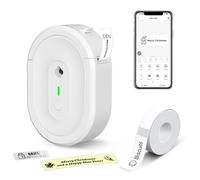NDYIN Mini Label Maker Machine with Tape, N12 Portable Bluetooth Label Printer, Thermal Sticker Labeler for Small Business, School, Home, Office(White)