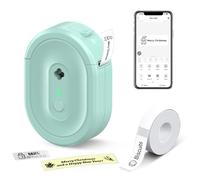 NDYIN Mini Label Maker Machine with Tape, N12 Portable Bluetooth Label Printer, Thermal Sticker Labeler for Small Business, School, Home, Office(Green)