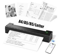 NDYIN Portable Printer Wireless for Travel, D80 Thermal Printer, Inkless Printers, Compatible with iOS, Android, Laptop,