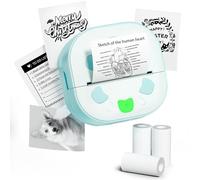 NDYIN Sticker Printer, PrintPods Mini Printer, Bluetooth Portable Sticker Maker with 3 Rolls Paper, Print Pod Inkless Thermal Printers for iphone, Impresora Portátil for Notes, Journal, DIY, Kids Gift