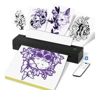 NDYIN Tattoo Stencil Printer, Bluetooth Thermal Tattoo Printer Machine, D80 Portable Stencil Printers for Tattooing with 10pcs Transfer Paper, Compatible with iOS, Android and PC(Black)