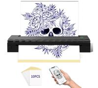 NDYIN Tattoo Stencil Printer, Bluetooth Thermal Tattoo Printer Machine, D80 Portable Stencil Printers for Tattooing with 10pcs Transfer Paper, Compatible with iOS, Android and PC(Black)