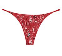 NE Beauty Red Bandana Thong for Country Southern Cowgirl and Western, Red, XL