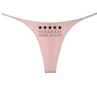 NE Beauty Would Eat Here Again 5 Stars Funny Womens Thong (pack of 1), Pink, S